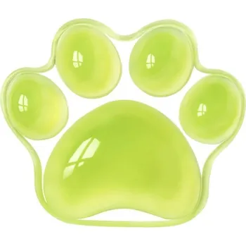 Ergonomická opěrka zápěstí před myš 120 x 102 x 20 mm Tvar kočičí packy Silikonová výplň Barevný design Pohodlí při práci a hraní zelená