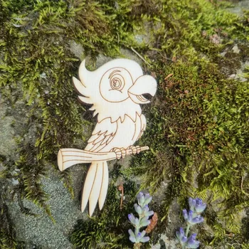 magnetka pro dítě Magnetka z překližky – Papoušek k dotvoření