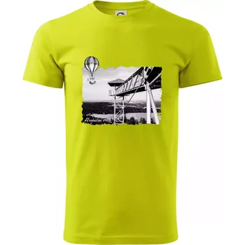 Retro Hraniční vrch - Klasické pánské triko vyšší gramáže - S ( Limetková )