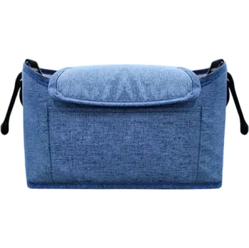 Taška na kočárek 30 x 17 x 12 cm Víceúčelová zavěsná přebalovací taška Nastavitelný popruh Více kapes Bez vybavení modrá