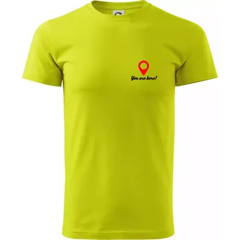 You are here - Klasické pánské triko vyšší gramáže - S ( Limetková )