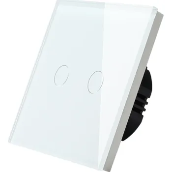 vypínač Dotykový nástěnný vypínač 2gang z tvrzeného skla Elegantní design Skleněný panel Moderní elektroinstalace Domácí inteligentní ovládání