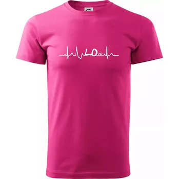 EKG LOVE párové - Klasické pánské triko vyšší gramáže - 4XL ( Purpurová )