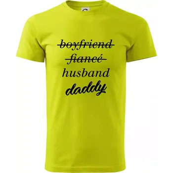 Pánské tričko Partnerské triko nastávající rodiče - Klasické pánské triko vyšší gramáže - S ( Limetková )