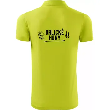 Pánská košile Orlické hory nápis - Polokošile Victory sportovní (dresovina) - S ( Limetková )
