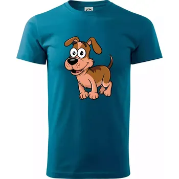 Parové triko - Pes a kost - Klasické pánské triko vyšší gramáže - XL ( Petrolejová )