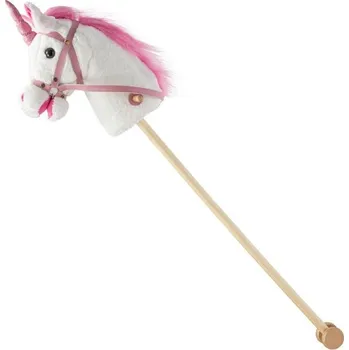 Houpací kůň Baby Mix Hobby Horse se zvukem a kolečky unicorn Nia, white