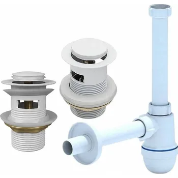 Sifon Umyvadlový sifon + bílá výpusť klik klak s přepadem