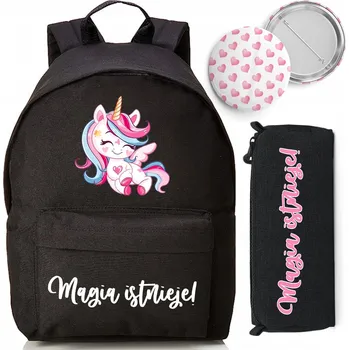 Školní batoh Školní batoh Funandstyle s jednou přihrádkou, černý, 18 l