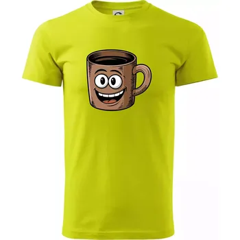 Pánské tričko Parové triko - Hrnek a káva - Klasické pánské triko vyšší gramáže - M ( Limetková )