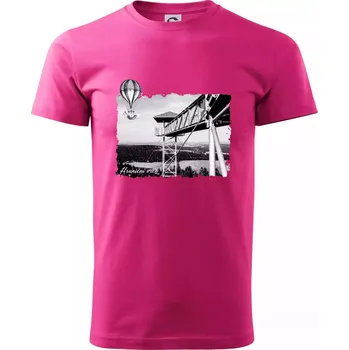 Retro Hraniční vrch - Klasické pánské triko vyšší gramáže - S ( Purpurová )