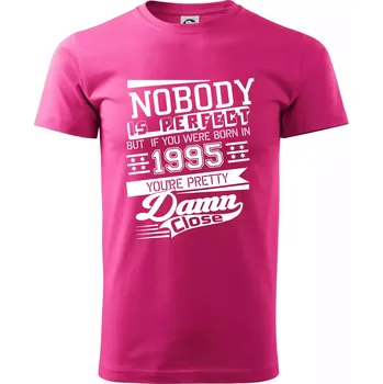 Pánská móda Nobody is perfect - 1995 - Klasické pánské triko vyšší gramáže - 2XL ( Purpurová )