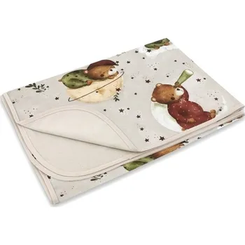 Dětská deka Oboustranná letní deka Bavlna + jersey 100x75cm, Teddy and Moon - béžová