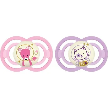 dudlíky MAM Perfect Night dudlík 6 m+, růžový a fialový