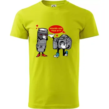 Pánské tričko Nemůžu bez tebe být foto - Klasické pánské triko vyšší gramáže - 2XL ( Limetková )