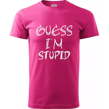 Pánské tričko Guess iam stupid - Klasické pánské triko vyšší gramáže - 4XL ( Purpurová )