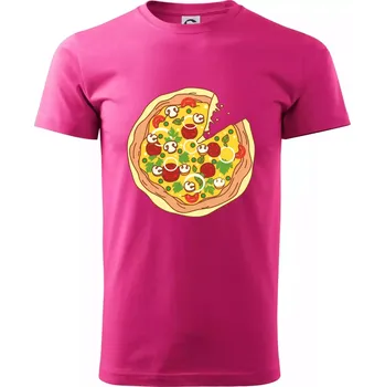 Pánská móda Pizza + Pizza kousek - Klasické pánské triko vyšší gramáže - XL ( Purpurová )