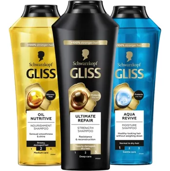 Šampon Gliss Aqua Revive Ultimate Repair Oil Šampon na Vlasy Mix 400ml x3