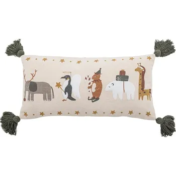 Polštář Bloomingville Bavlněný polštářek s vánočním motivem Valentin Bloomingville Valentin Cushion, Green, Cotton