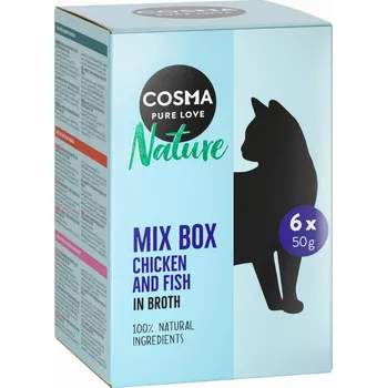 Krmivo pro kočku 6x50g Cosma Nature kapsičky - mix (6 druhů)