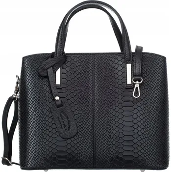 Kabelka Vezze kabelka kufřík z pravé lícové kůže černá