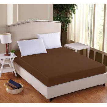 Prostěradlo Prostěradlo Mako-Jersey s lycrou Čokoládová - 90x200 cm jednolůžko