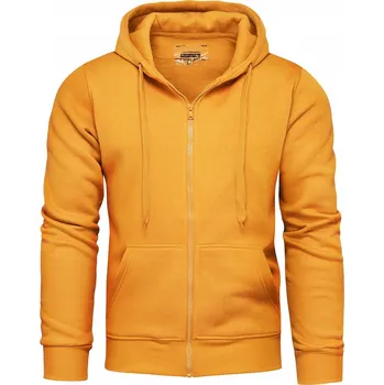 Pánská mikina Pánská Mikina na Zip s klokanka s kapucí Žlutá XXL