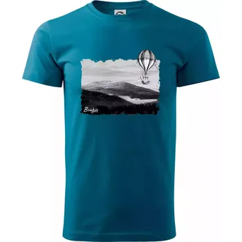 Retro Boubín - Klasické pánské triko vyšší gramáže - M ( Petrolejová )