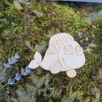 magnetka pro dítě NEBE DOMA Magnetka z překližky – ryba k dotvoření