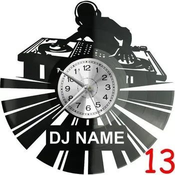 Hodiny DJ Jméno Tvé Jméno Nástěnné Hodiny Vinylová Deska Moderní Dekorativní Na P