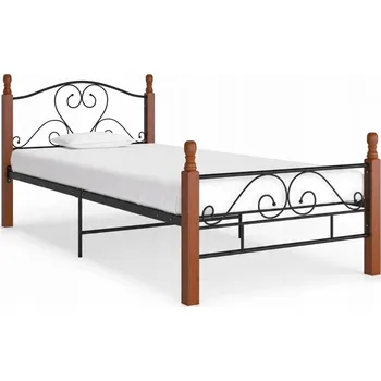 Postel Jednolůžková kovová postel VidaXL 90x200 cm černá