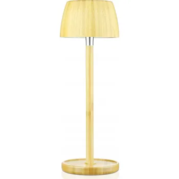 Lampička BEZDRÁTOVÁ NOČNÍ LAMPA DOTYKOVÁ PRO RESTAURACE HOTELY 3 REŽIMY BAMBUSOVÁ