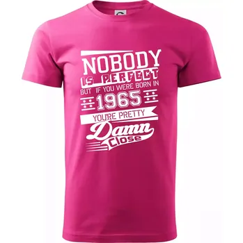 Pánská móda Nobody is perfect - 1965 - Klasické pánské triko vyšší gramáže - 2XL ( Purpurová )