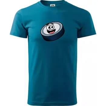 Pánská móda Parové triko - Puk a hokejka - Klasické pánské triko vyšší gramáže - M ( Petrolejová )