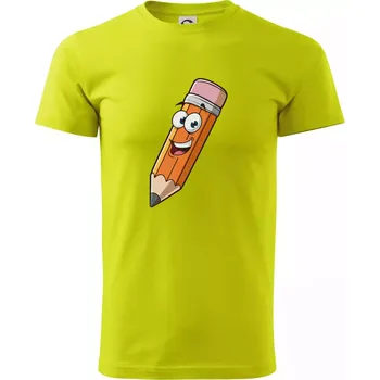 Pánské tričko Parové triko - Tužka a guma - Klasické pánské triko vyšší gramáže - S ( Limetková )