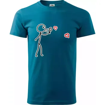 Láska bublifuk - Klasické pánské triko vyšší gramáže - 4XL ( Petrolejová )