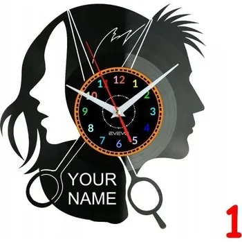 Hodiny Kadeřnický salon Nástěnné hodiny Vaše jméno Vinylová deska PREZNET PAMÁTKA