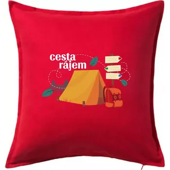 Polštář Cesta rájem - Polštář 50x50 - 50x50 - Pouze potah ( Červená )