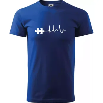 Pánské tričko EKG puzzle rozpojené - Triko extra velké (5-8XL) - 7XL ( Královská modrá )