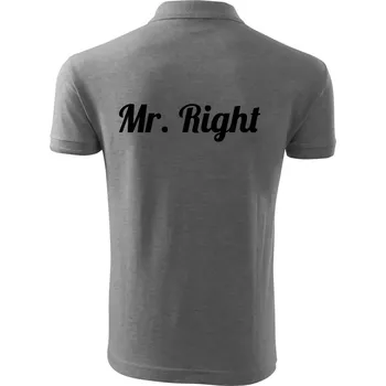 Pánská košile Mr Right - Polokošile pánská Pique Polo 203 - 3XL ( Tmavě šedý melír )
