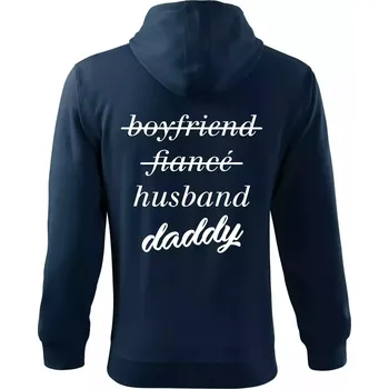 Pánská mikina Partnerské triko nastávající rodiče - Mikina s kapucí na zip trendy zipper - M ( Námořní modrá (velmi tmavá - téměř černá) )