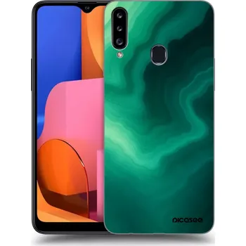 Pouzdro na mobilní telefon Picasee silikonový černý obal pro Samsung Galaxy A20s - Malachite