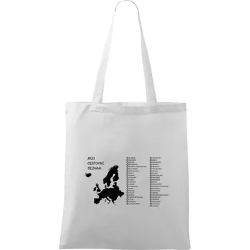 Můj cestovní seznam - Evropa - Taška bavlněná - 42 x 38 cm ( Bílá )