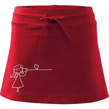 Dámská sukně Láska telefon - Sportovní sukně - two in one - XS ( Červená )
