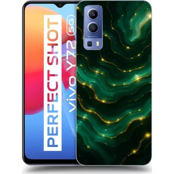 Pouzdro na mobilní telefon Picasee silikonový průhledný obal pro Vivo Y72 5G - Emerald