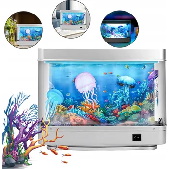 Dětské svítidlo Noční Lampa pro děti, akvárium, LED, umělé Rybičky 3D projektor do pokoje