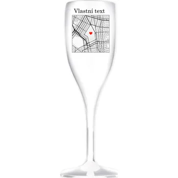 Sklenice Personalizovaná nerozbitná prosecco sklenice s mapou