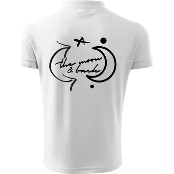 Pánská košile The moon and back - Polokošile pánská Pique Polo 203 - S ( Bílá )