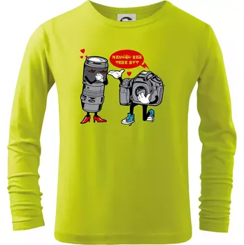 Dětská móda Nemůžu bez tebe být foto - Triko dětské Long Sleeve - 104-110cm / 3-4 roky ( Limetková )