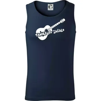 Kytara, takhle to všechno začalo - Tílko pánské Core - S ( Námořní modrá (velmi tmavá - téměř černá) )